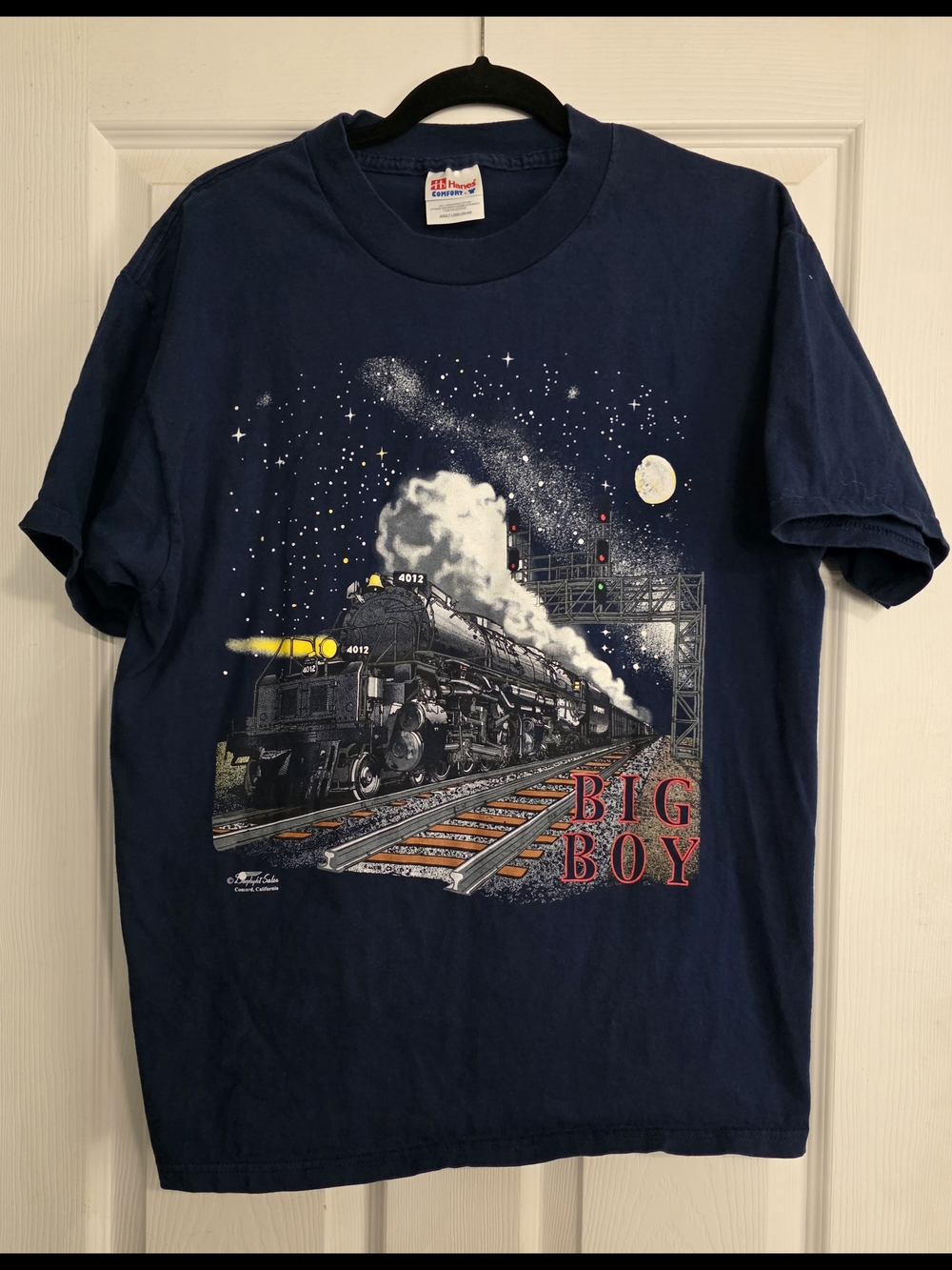 Big Boy Stean Engine Graphic Train Tee - Navy Blue